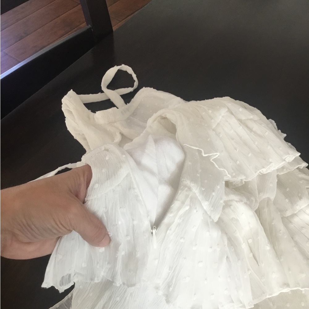 MAJE Rustivan Ruffle Dress In White Size 1 - Picture 7 of 13
